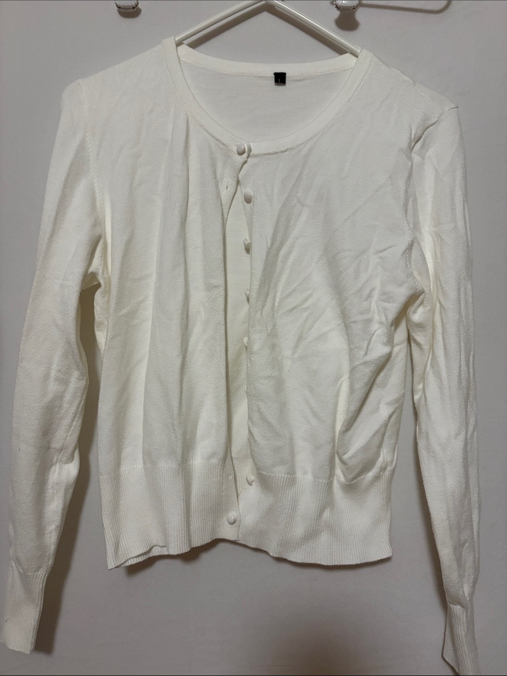 Classic Women's White Button-Front Cardigan